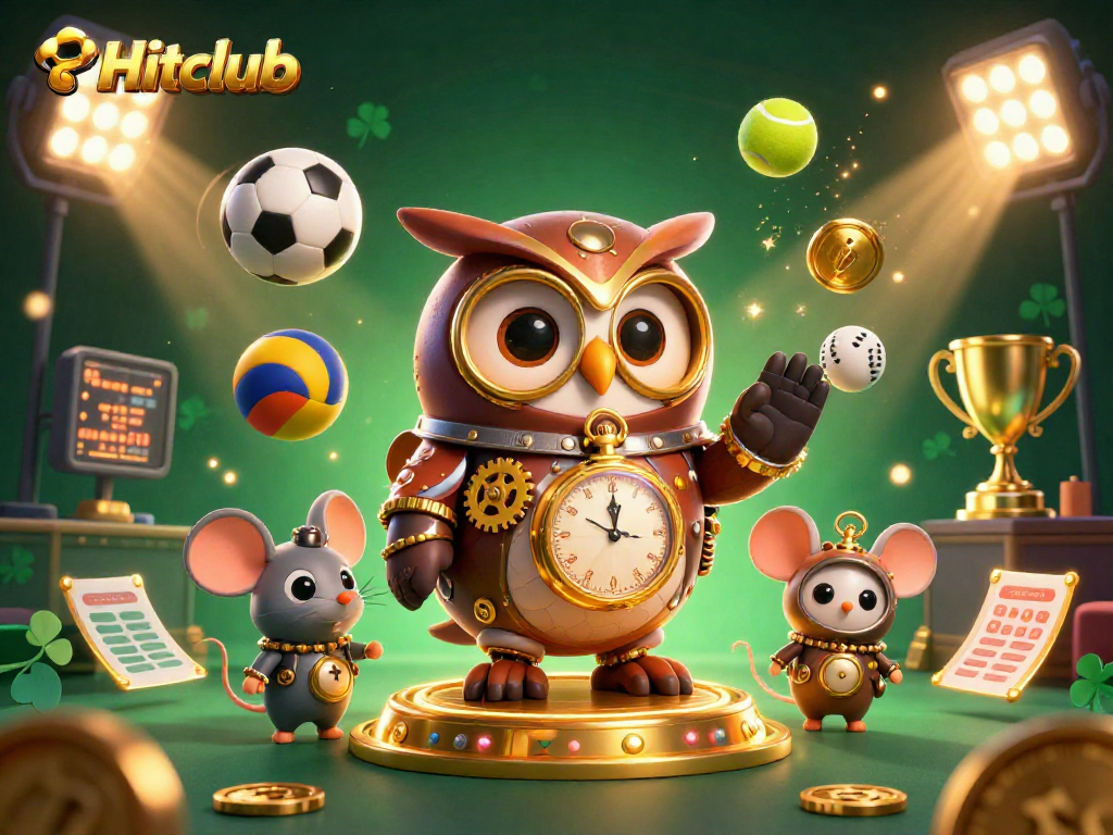 Hitclub brings excitement as a time-traveler owl and companion navigate a vibrant casino world.