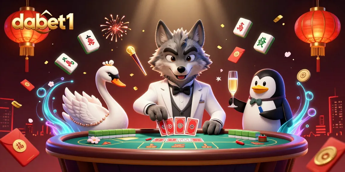 Engage with dabet1's immersive casino experience through a colorful 3D gaming scene.
