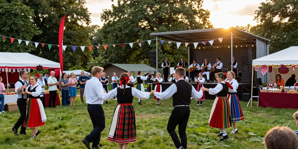 M98 สล๊อตเว็บตรง at a vibrant Breton cultural festival showcasing traditional music and dance.