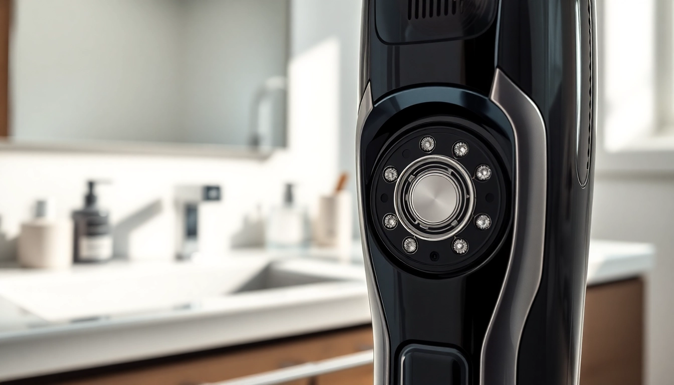 View of an electric shaver for close shave showcasing modern design and technology.