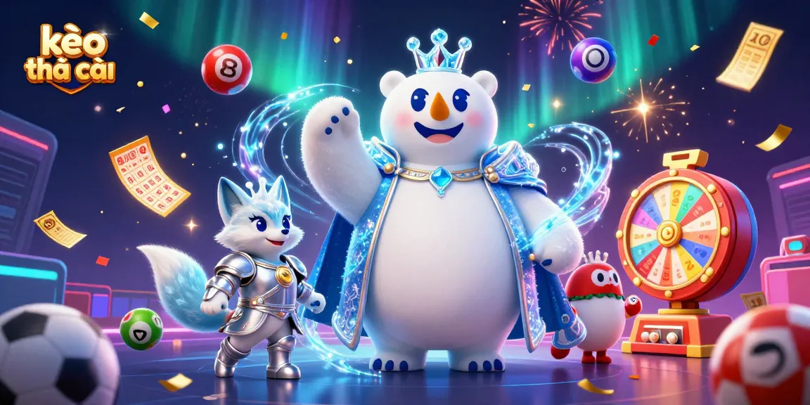 Experience the thrill of kèo nhà cái with dynamic sports balls, vibrant energy, and festive elements.