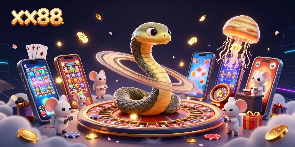 Play exciting games at xx88 as astronaut mice place bets on a vibrant cosmic roulette!