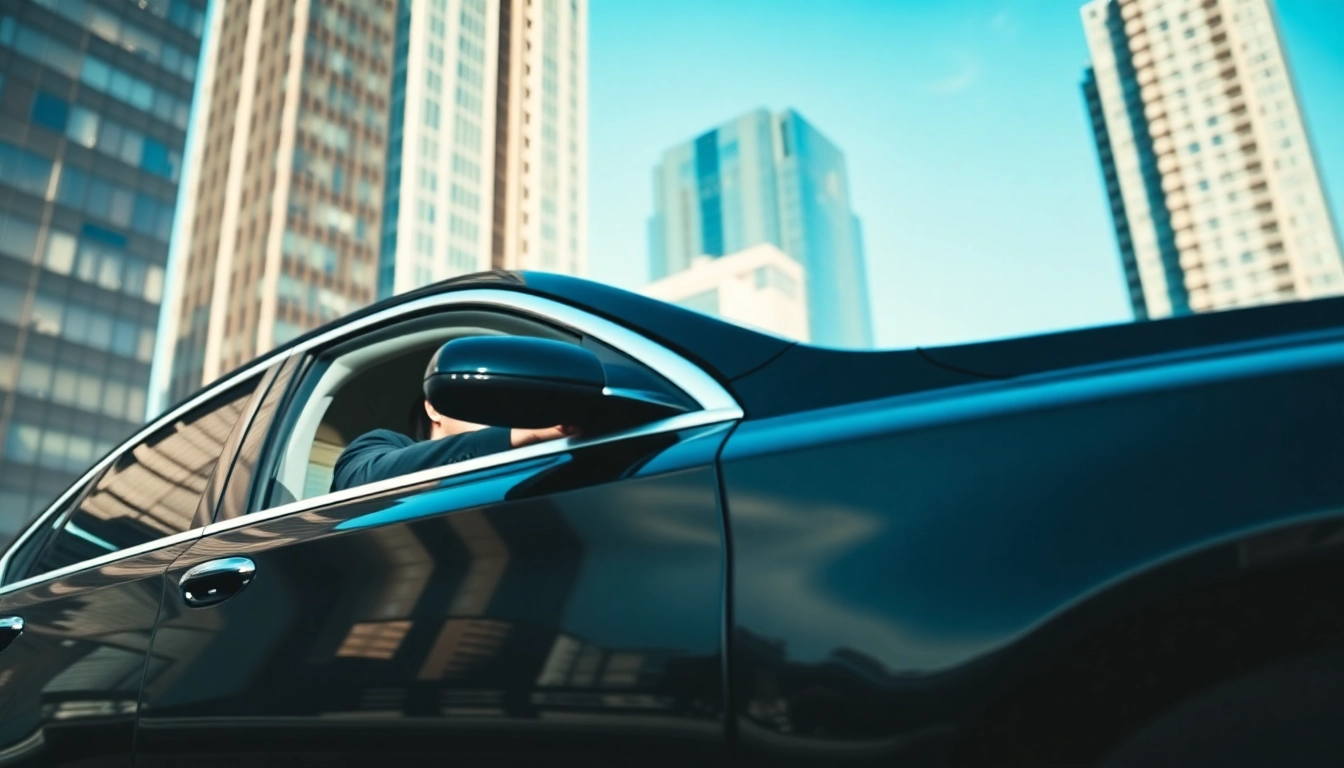 Experience premium vancouver car service with a luxury sedan set against Vancouver's skyline.