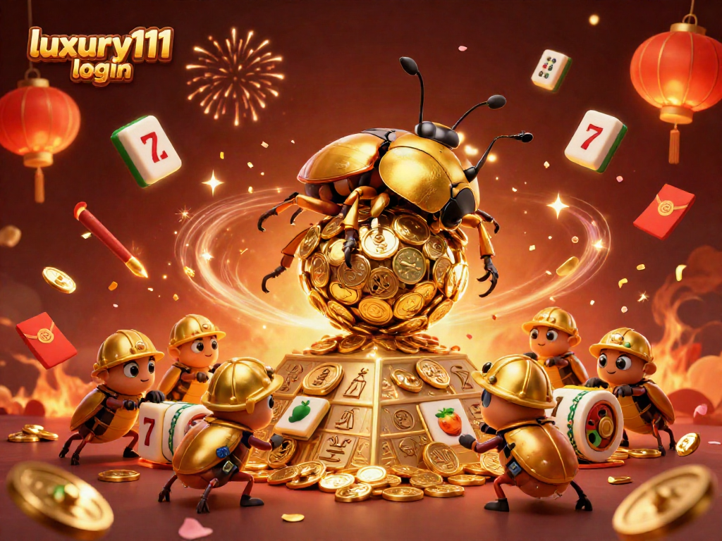Engage with luxury111 login at this vibrant casino-themed illustration showcasing dynamic slot games.