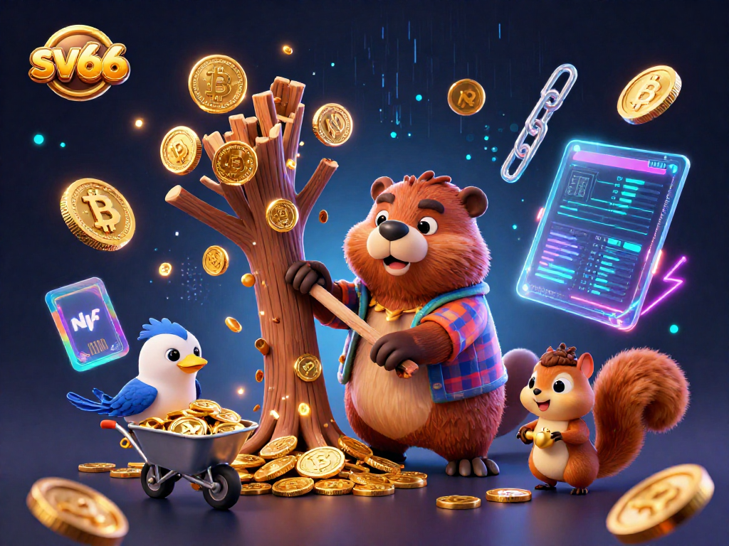 Experience the charm of sv66 with a dynamic casino scene featuring coins and vibrant characters in action.