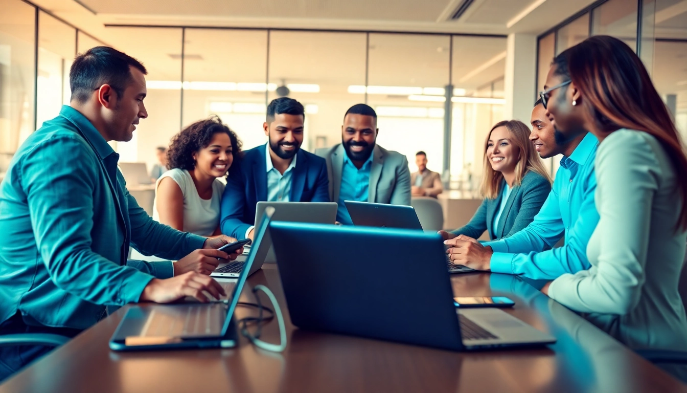 Engaging discussion on business SIM only deals UK within a modern office setting.