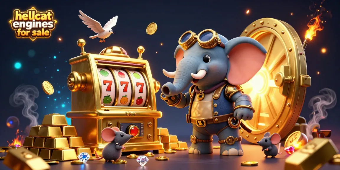 Spin and win with hellcat engines for sale showcased in a rich steampunk casino scene.