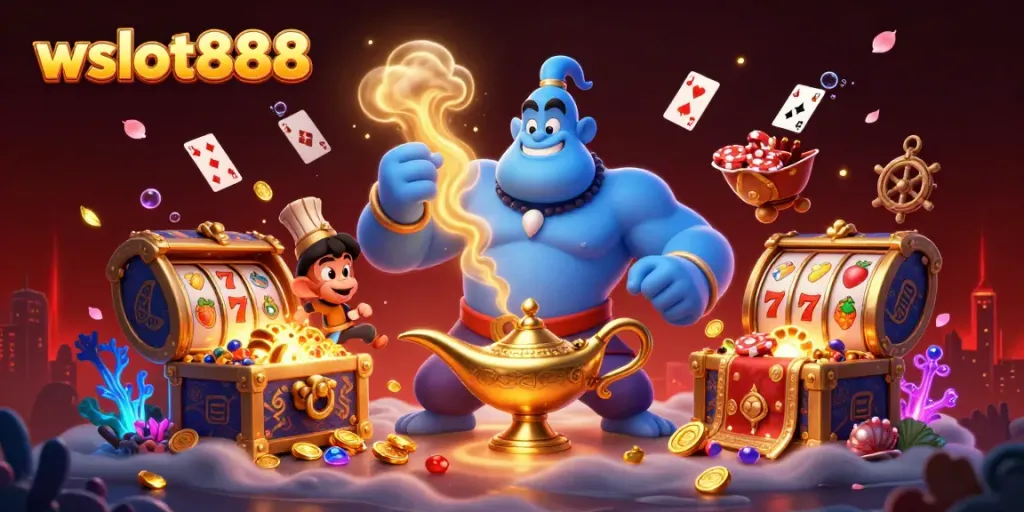 Menciptakan kesenangan bermain wslot888 dengan genies dan simbol slot yang mewah.