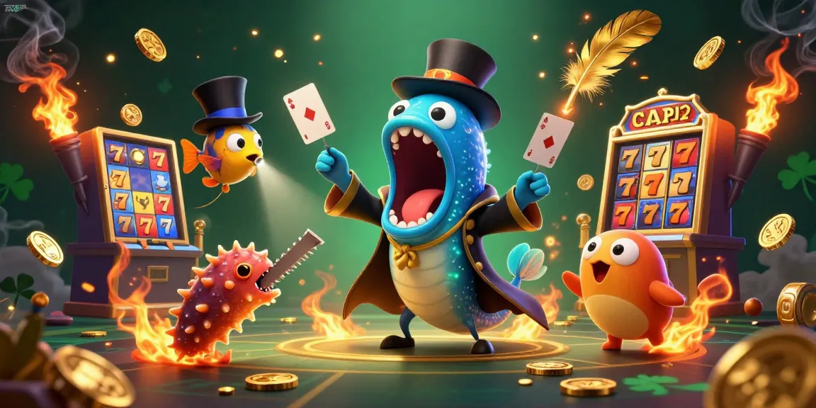 Experience the excitement of TR88's vibrant casino world with engaging deep-sea characters performing tricks.