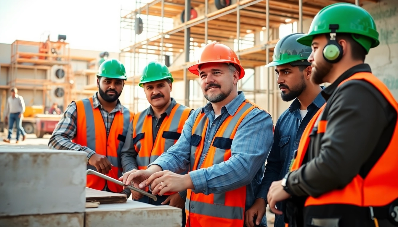 Highlighting construction workforce development South Texas with diverse workers collaborating on-site.