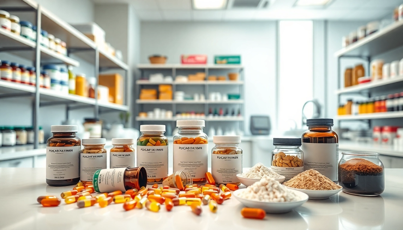 Showcase of a Supplement Manufacturer's products and lab environment, highlighting quality and professionalism.