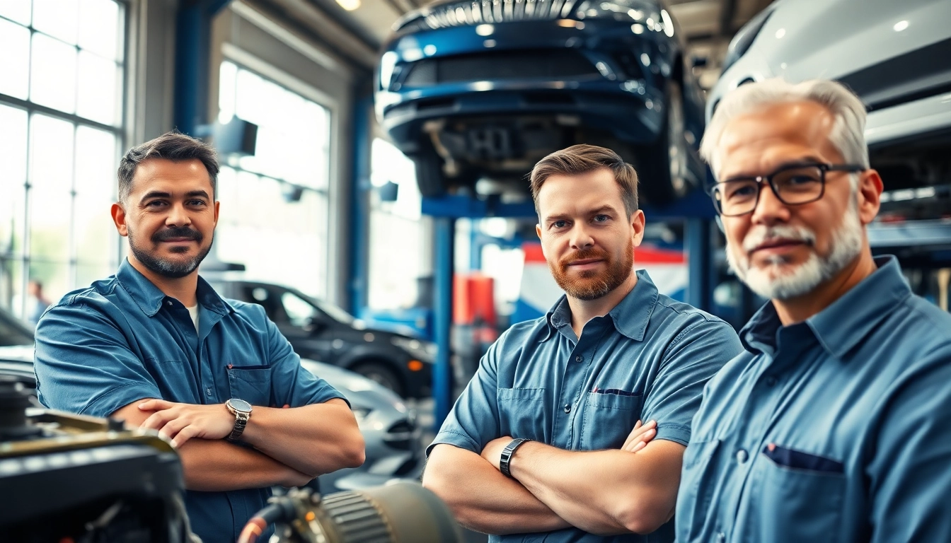 Honest auto repair technicians delivering top-quality service in a well-equipped workshop