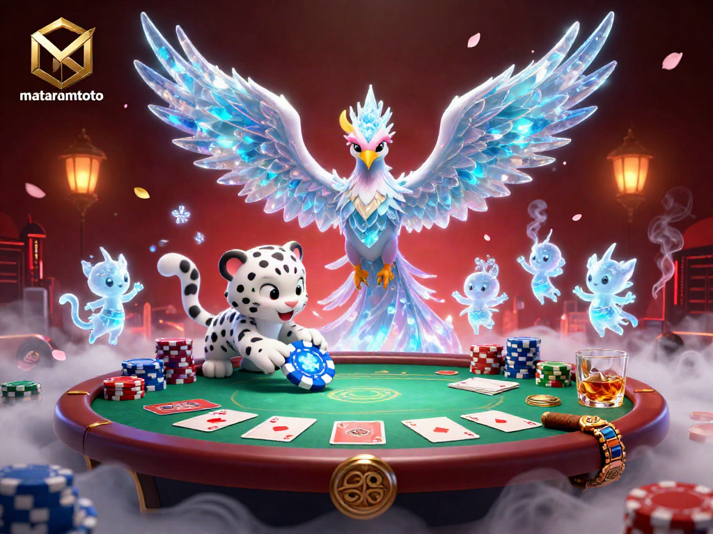 Engage with the gaming energy of mataramtoto through a colorful fantasy scene with dynamic casino characters.