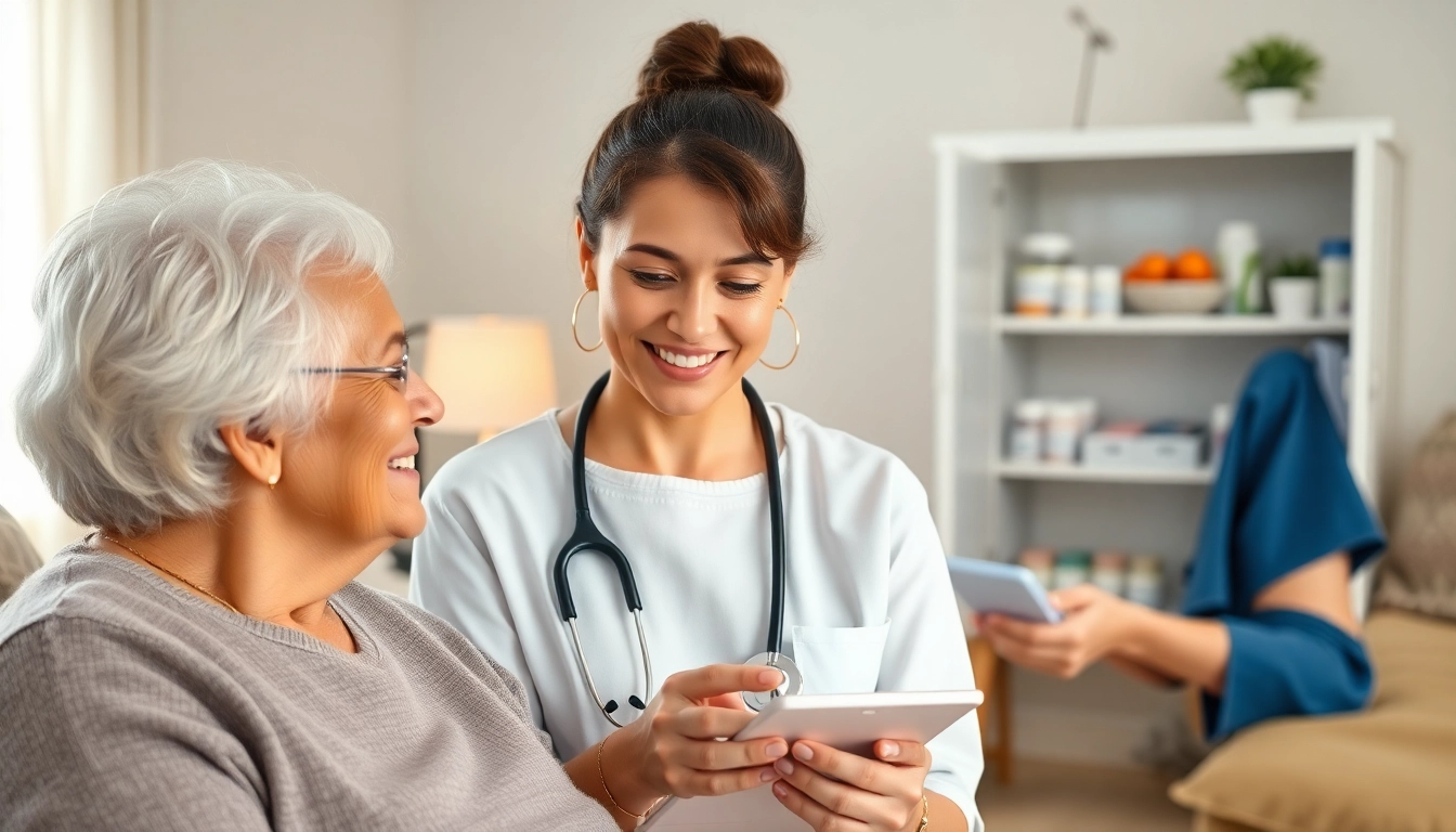 Healthcare worker providing prescription pickup assistance for seniors in Central Texas.