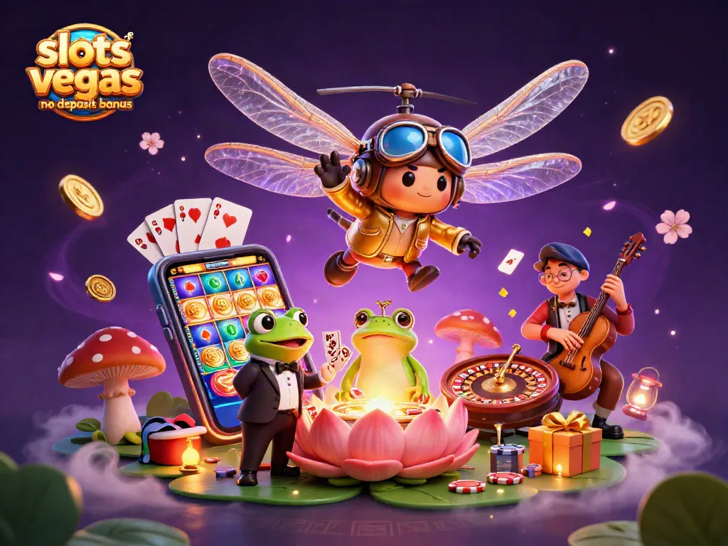 Engage with exciting slots of vegas no deposit bonus offers amidst vibrant casino characters.