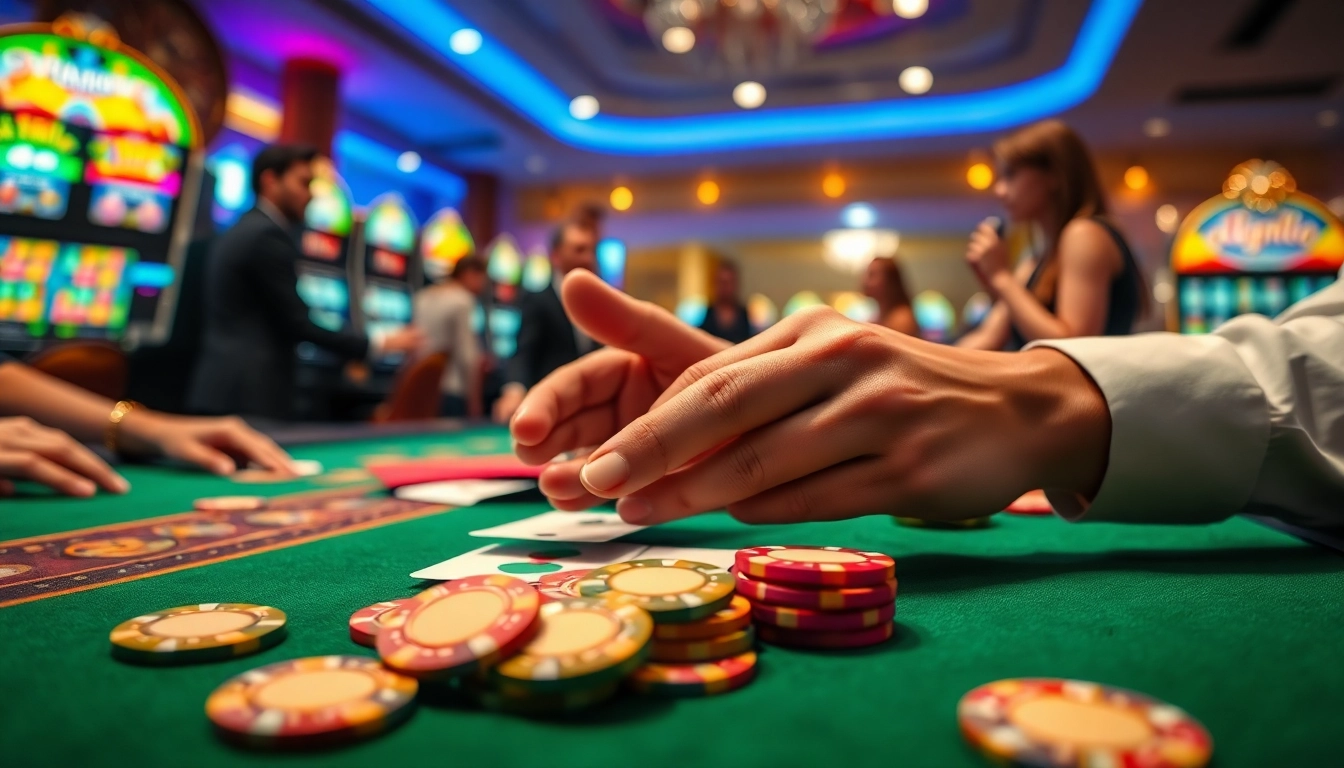 Menggambarkan ARAHTOGEL saat pemain memenangkan permainan di kasino yang mewah.
