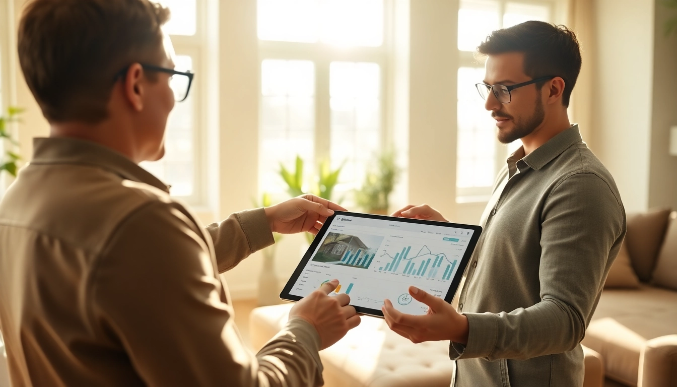 Sell my mobile home with a focused real estate agent discussing options in a bright living room.