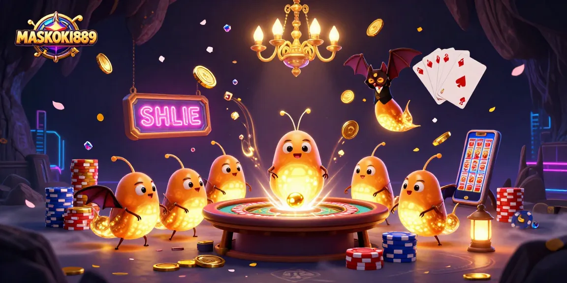 Engage with MASKOKI889's thrilling games illuminated by glowworms and dynamic casino elements.