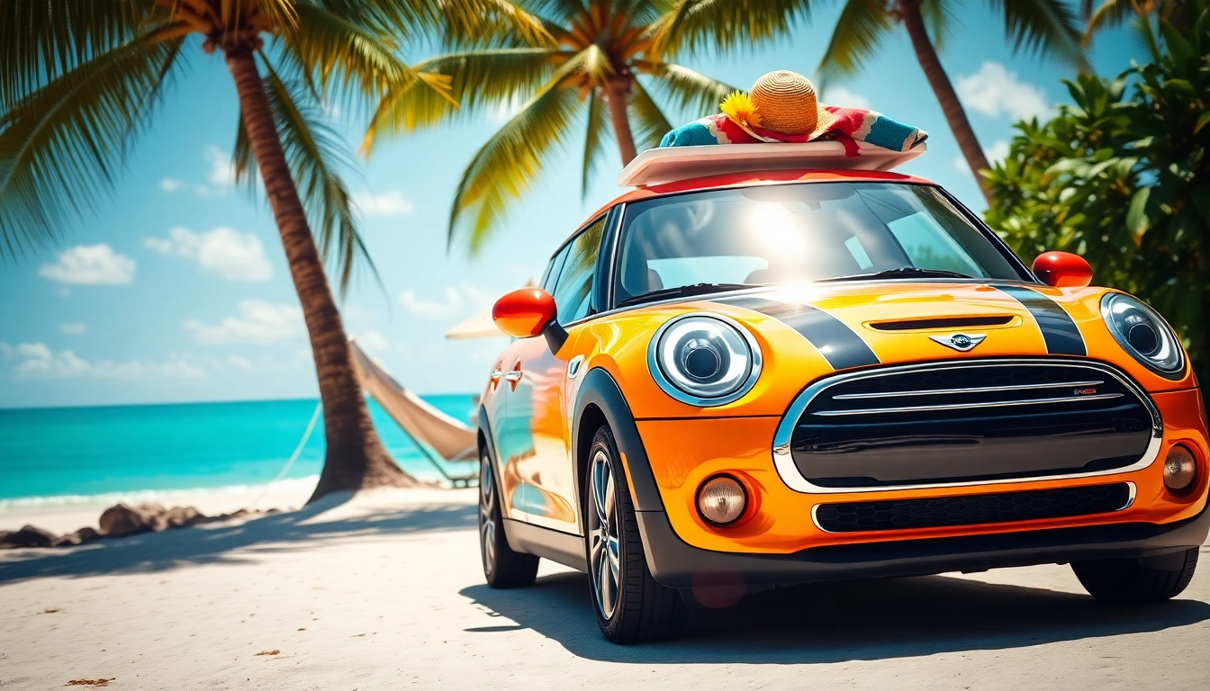 Enjoy the view of a Mini Cooper in St. Barts while planning to rent mini cooper st barths.
