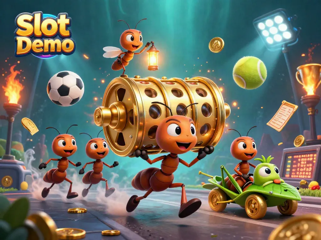 Experience thrilling Slot Demo action in this dynamic heist scene with vibrant characters and casino elements.