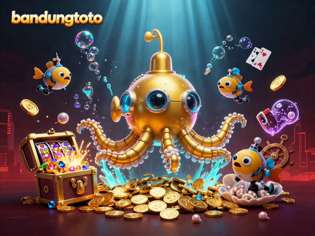 Engage with the vibrant world of bandungtoto featuring a golden kraken and underwater treasures.