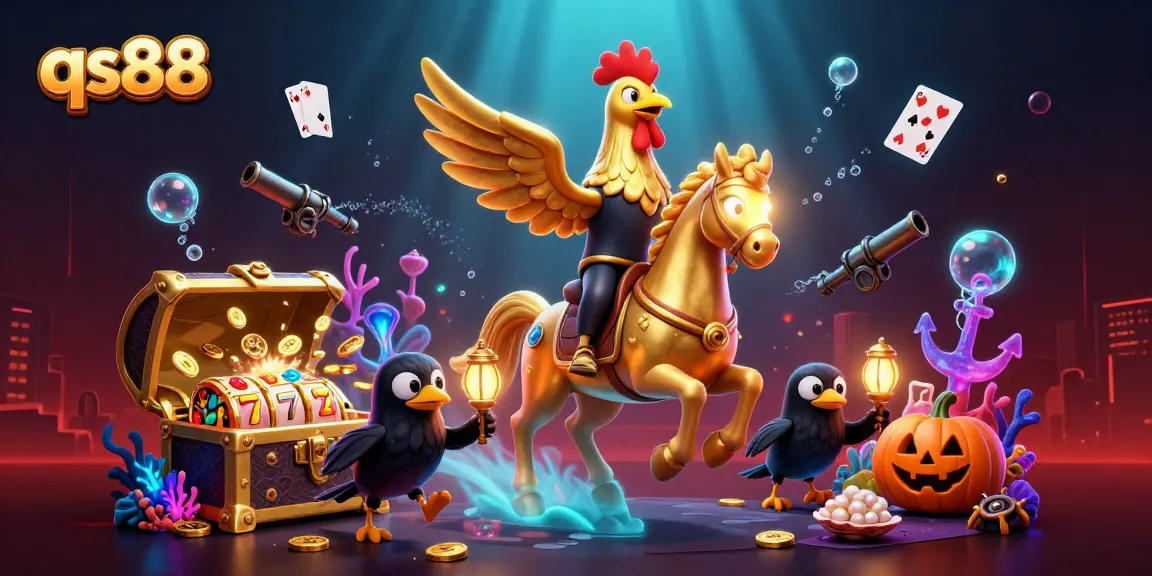 Experience thrilling slots at qs88 with dynamic 3D casino elements and vibrant golden graphics.