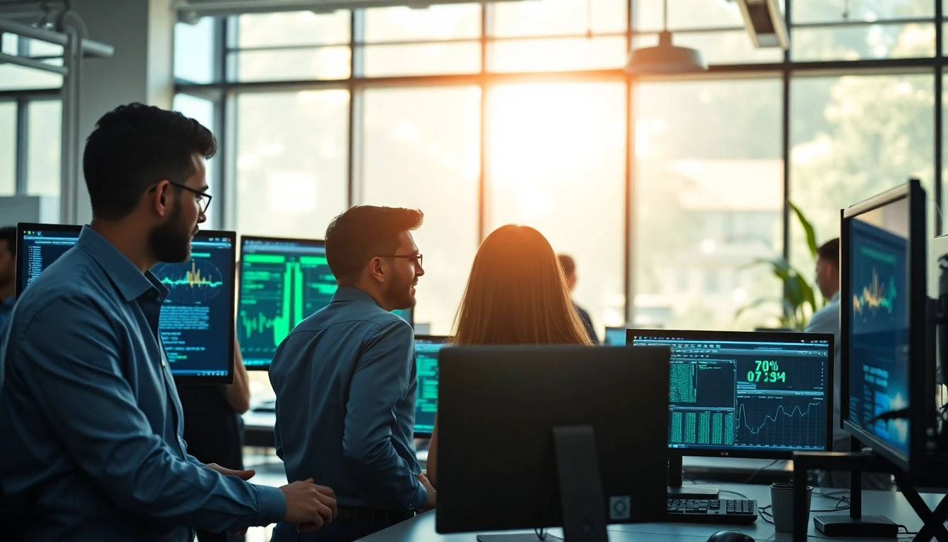 Enhancing managed IT services at https://dmeomaha.com with a dynamic team discussion in a modern office environment.