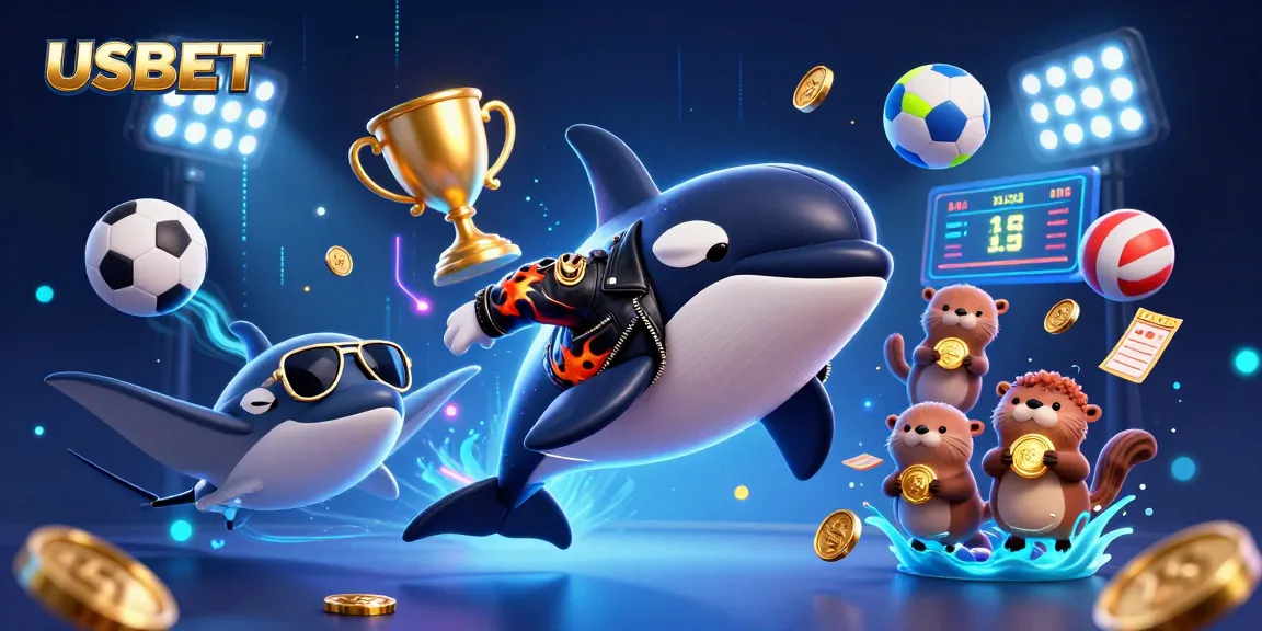 Experience thrilling betting action with USBET through vibrant 3D casino illustration.